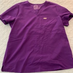 FIGS Catarina scrub top in Digital Grape